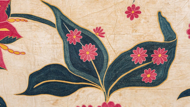 Ashburnham embroidered bed hanging, Gudjarat, India, 17th century (detail) (c) Karun Thakar Collection
